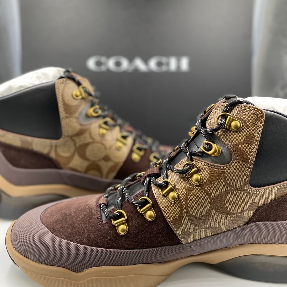 Coach boots tan and brown stored in smoke-free household never worn brand new